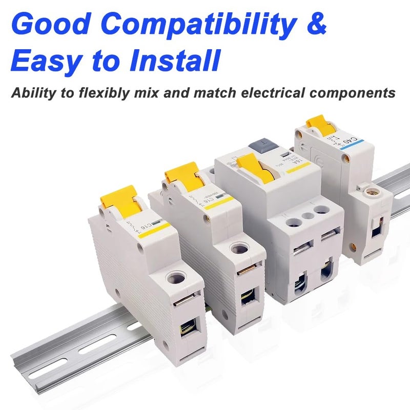 DKARDU Aluminum DIN Rails, 10 CM /4 inches, 35mm Wide, 7.5mm High Top Hat Slotted DIN Rail with RoHS (10 Pack, Silver) - Image 4